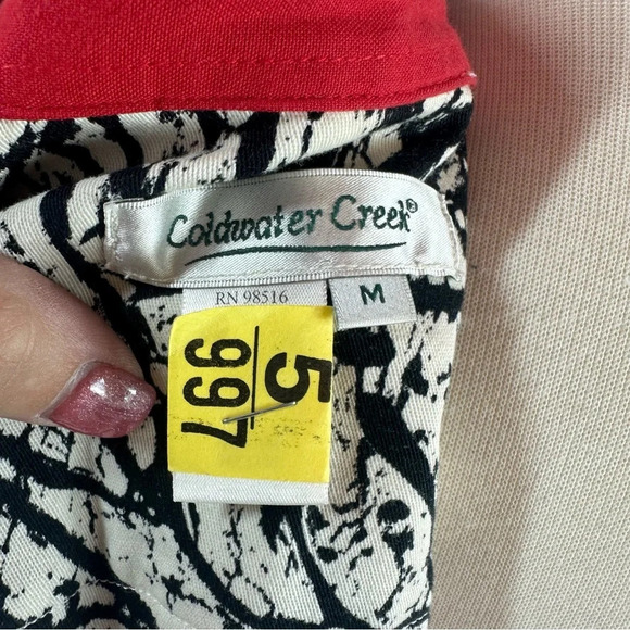 coldwater creek abstract floral black and white jacket size medium - Picture 4 of 7